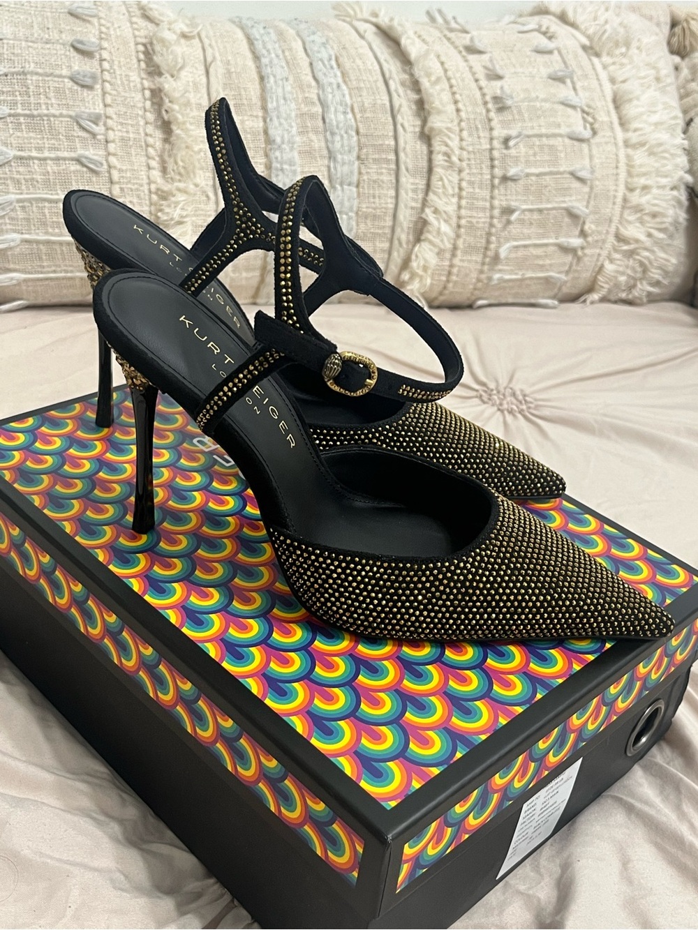 Kurt Geiger Mayfair Point Ankle Strap Heels